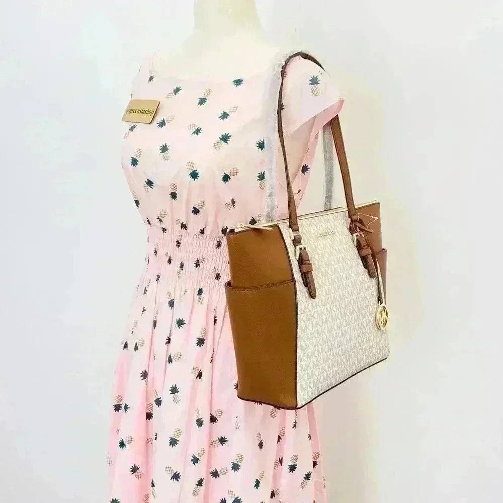 Michael Kors Charlotte Top Zip Tote shoulder bag Vanilla - Picture 9 of 11